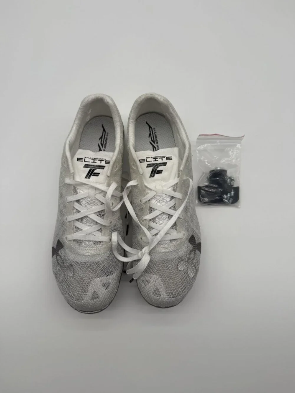 New Under Armour Shakedown Elite TF Shoes Men's Size 10 White Spikes 3026442 100